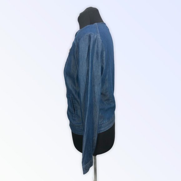 Nine West Jeans TESS Denim Light Zip UP Jacket MD - Picture 5 of 12